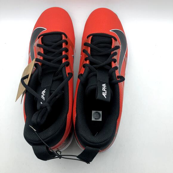 Nike Men\'s Alpha Menace 4 Shark SE Football Cleats Size 10 Red Black NWOB